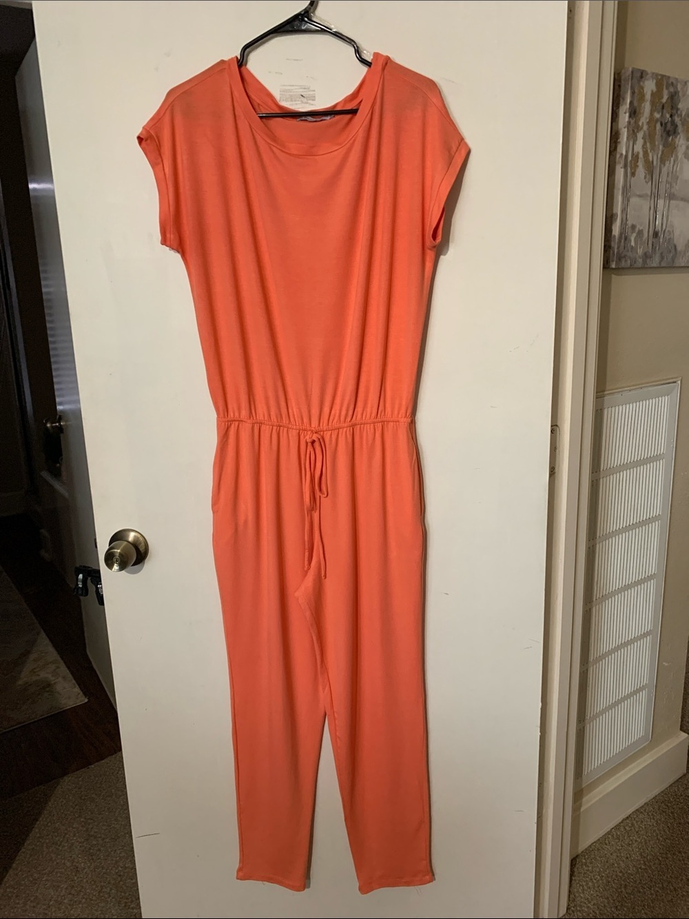 Women's Coral Tie-Waist Jumpsuit